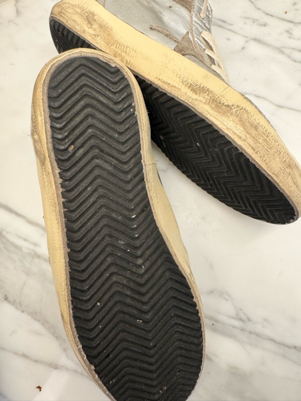 ♥️ Golden Goose Midstar Mid Star Sneakers - Silver and White Trim 37 / 7 - Picture 6 of 6